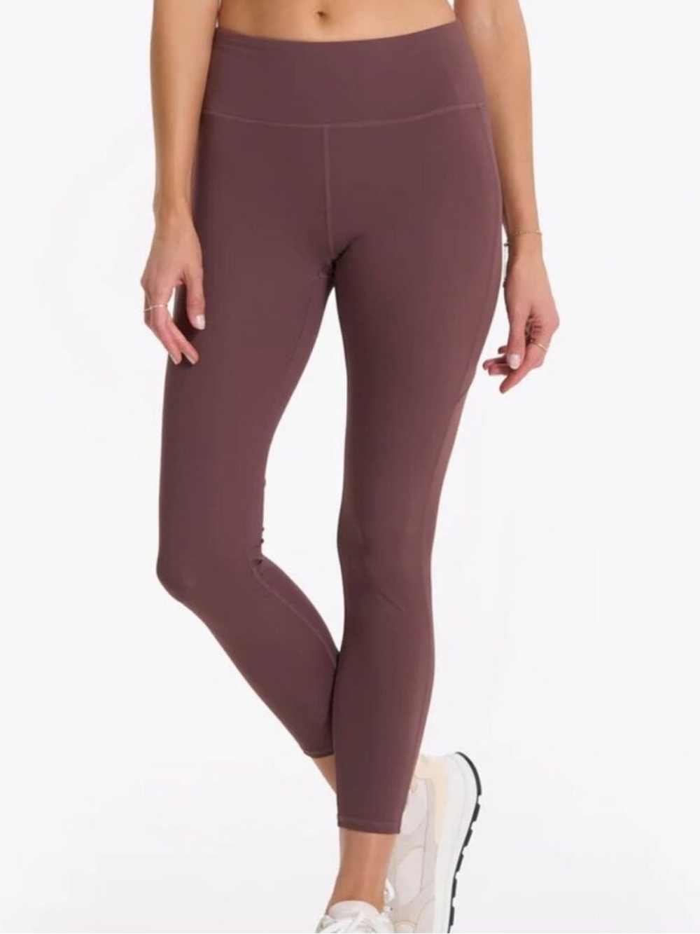 Vuori Stride Leggings Chestnut Plum Mauve High Rise Pocket Athletic Workout M